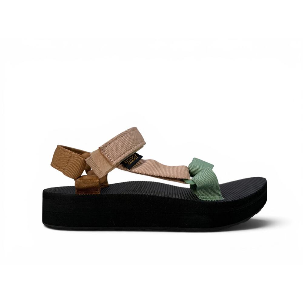 Teva Midform Universal Platform Sandal Womens 7 Clay Multi Adjustable Strap